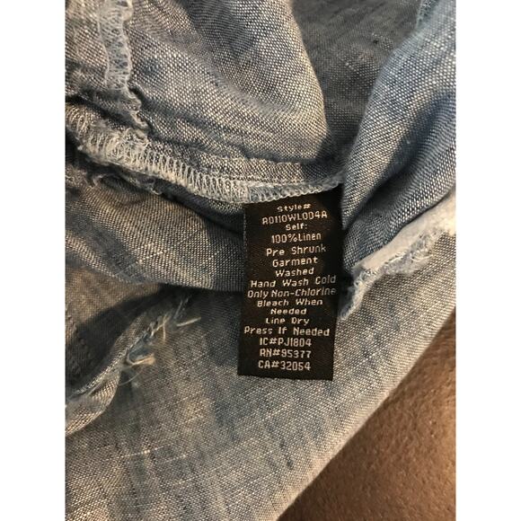 Anthropologie x Sanctuary Montana Linen Romper Faux Wrap Tie-Front - Extra Small - Picture 10 of 11